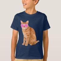 Funny Orange Tabby Cat With Sunglasses