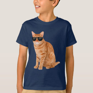 Funny Orange Tabby Cat With Sunglasses T-Shirt
