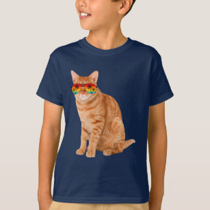 Funny Orange Tabby Cat With Sunglasses T-Shirt