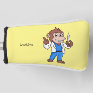 Funny orangutan ape cartoon doctor golf head cover