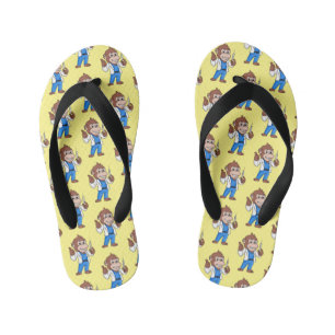 Funny orangutan ape cartoon doctor kid's flip flops