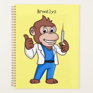 Funny orangutan ape cartoon doctor  planner