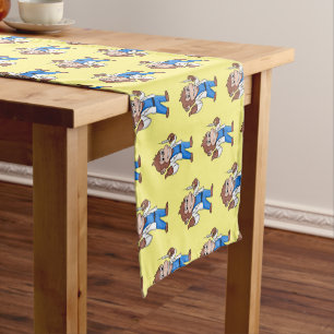 Funny orangutan ape cartoon doctor short table runner