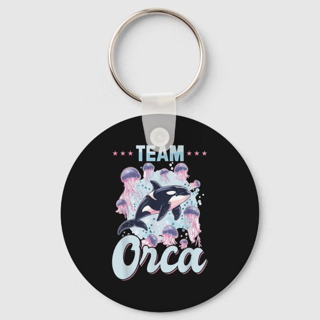 Funny Orca Animal Team Orca  Key Ring (Front)