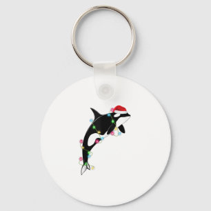 Funny Orca Killer Whale Santa Hat Christmas Sea An Key Ring