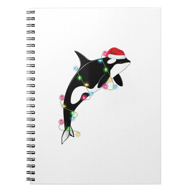 Funny Orca Killer Whale Santa Hat Christmas Sea An Notebook (Front)