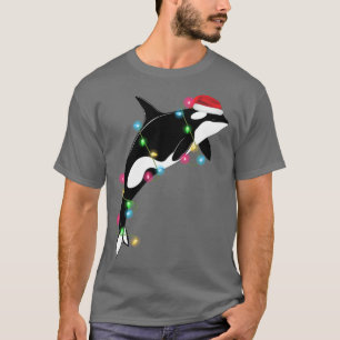 Funny Orca Killer Whale Santa Hat Christmas Sea An T-Shirt