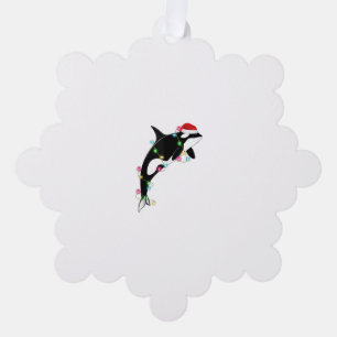 Funny Orca Killer Whale Santa Hat Christmas Sea An Tree Decoration Card