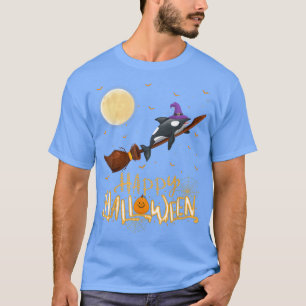 Funny Orca Ride Witch Shotgun Orca Fish Halloween T-Shirt