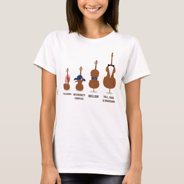 Funny Orchestra Strings Instruments T-Shirt (Front)