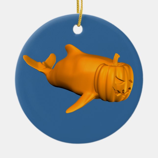 Funny Orcinus orca Ceramic Tree Decoration (Front)