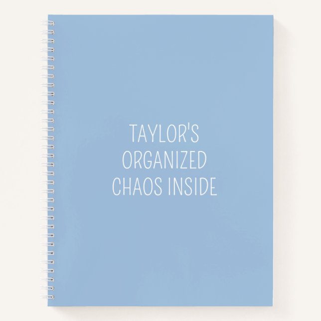 Funny Organisation Quote To Do List Dusty Blue Notebook (Front)