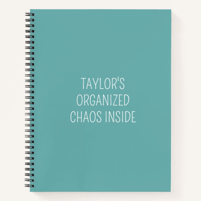 Funny Organisation Quote To Do List Teal Notebook (Front)
