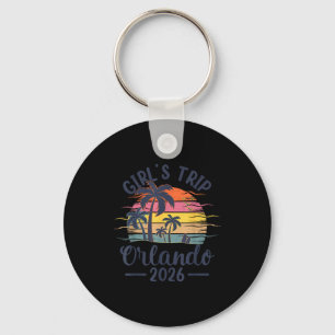 Funny Orlando Beach Trip Vintage Sunset Key Ring