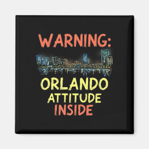 Funny Orlando Florida Night Skyline Vintage Premiu Magnet