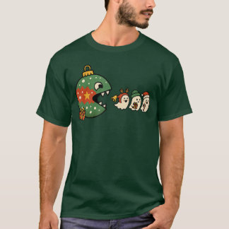 Funny Ornament Eating Holiday Ghosts Gamers Christ T-Shirt