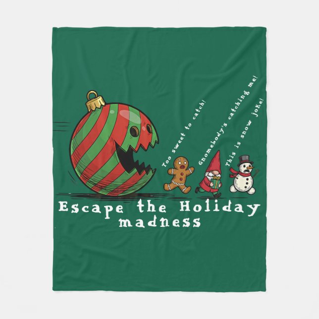 Funny Ornament Holiday Fleece Blanket (Front)
