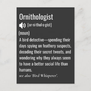 Funny Ornithologist Definition Ornithology Postcard