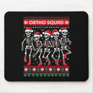 Funny Ortho Squad Christmas Three Santa Skeletons  Mouse Mat