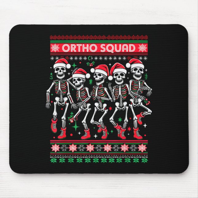 Funny Ortho Squad Christmas Three Santa Skeletons  Mouse Mat (Front)