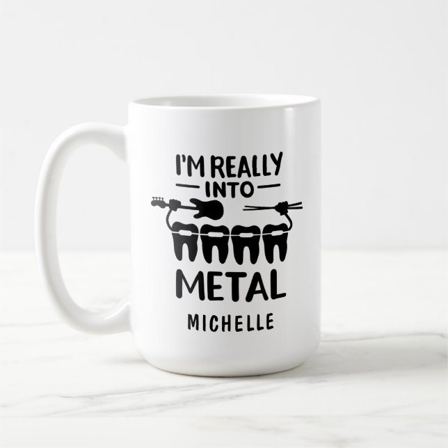 Funny Orthodontist Personalised Professional Name Coffee Mug (Left)