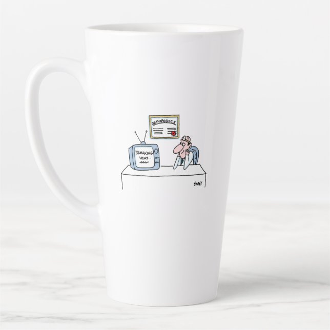 Funny Orthopaedist News Cartoon for Orthopedists Latte Mug (Left)