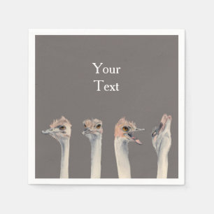 Funny Ostrich Bird Custom Napkin