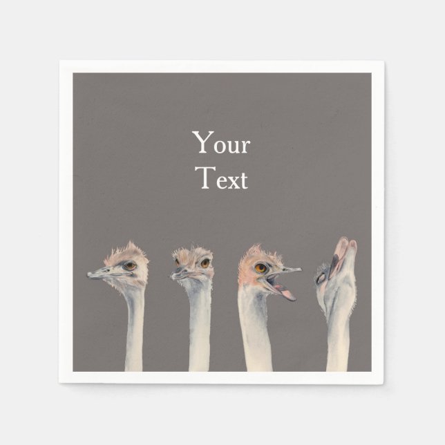 Funny Ostrich Bird Custom Napkin (Front)