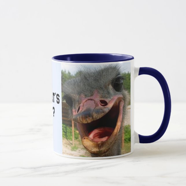 Funny Ostrich Bird Photo What's Up Mug (Right)