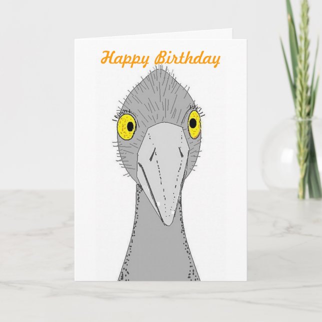 Funny Ostrich Birthday Card (Front)