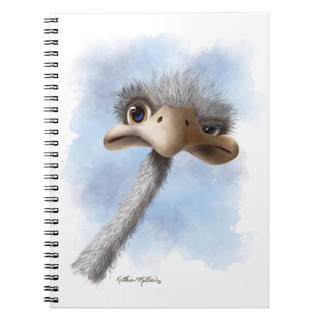 Funny Ostrich Caricature Notebook (Front)