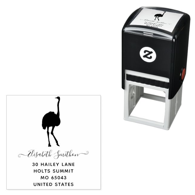 Funny Ostrich Cute Bird Animal Personal Stationery Self-inking Stamp (In Situ)