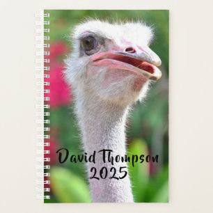 Funny Ostrich Face Personalised Name Planner