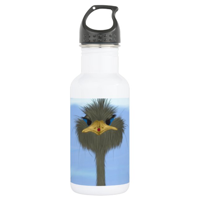 Funny Ostrich George And The Cute Ladybug 532 Ml Water Bottle (Front)