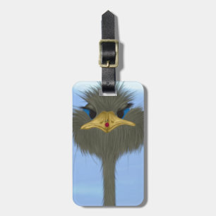 Funny Ostrich George And The Cute Ladybug Luggage Tag