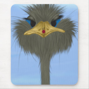 Funny Ostrich George And The Cute Ladybug Mouse Mat