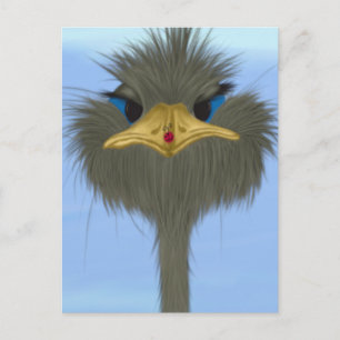 Funny Ostrich George And The Cute Ladybug Postcard
