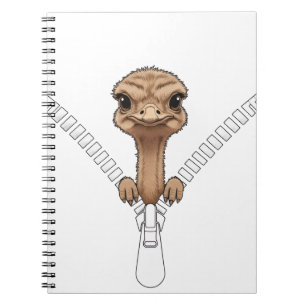 Funny Ostrich Peek  Notebook