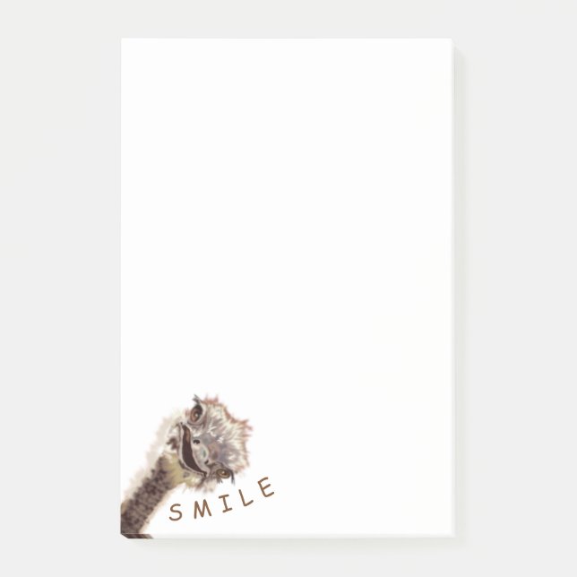 Funny Ostrich Post-it® Notes - Smile (Front)