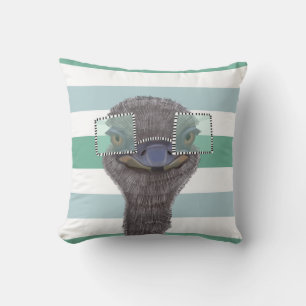 Funny Ostrich With Glasses   Whimsical Animal Cushion