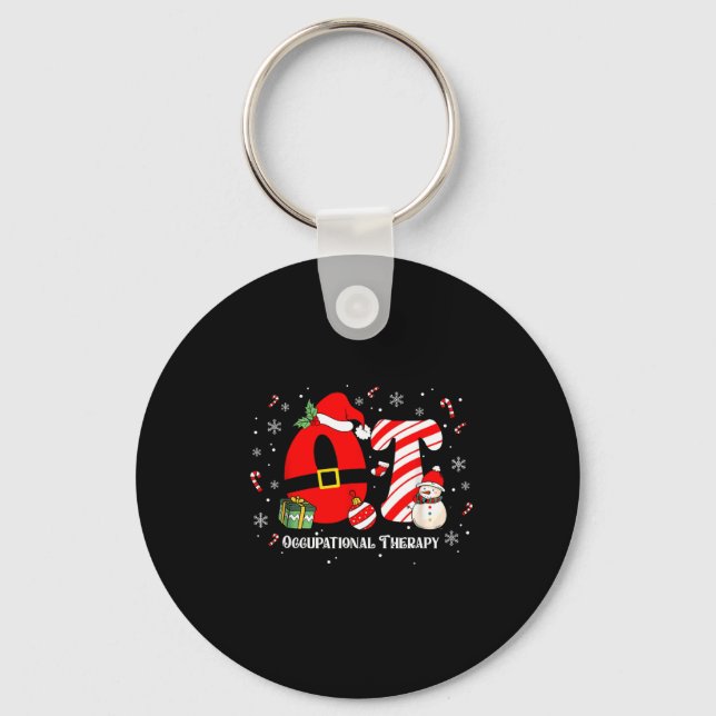 Funny Ot Nurse Occupational Therapy Santa Christma Key Ring (Front)