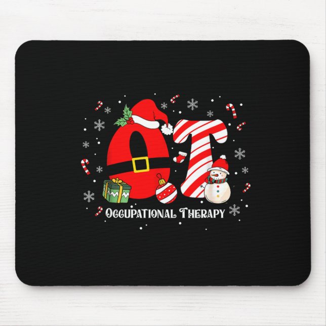 Funny Ot Nurse Occupational Therapy Santa Christma Mouse Mat (Front)