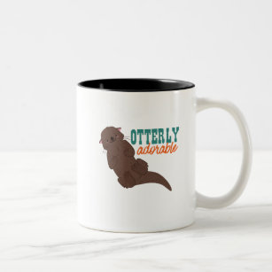 Funny Otter Cartoon Animal Otterly Adorable Two-Tone Coffee Mug