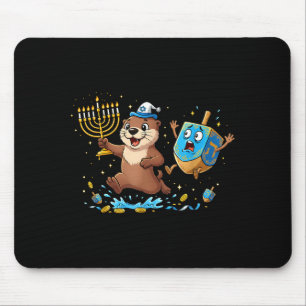 Funny Otter Dreidel Menorah Hanukkah Kids Womens M Mouse Mat