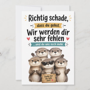 Funny Otter Farewell Card Colleague Goodbye Card