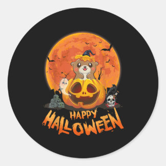 Funny Otter Halloween Happy Halloween Classic Round Sticker