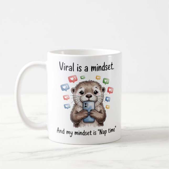 Funny Otter Nap Time Mug - Viral Mindset Coffee Cu (Left)