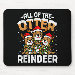 Funny Otter Reindeer Santa Christmas Animal Pun Xm Mouse Mat