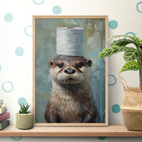 Funny Otter Toilet Paper Poster