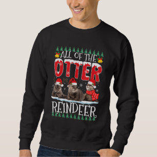 Funny Otters Reindeer Deer Antler Christmas Santa Sweatshirt